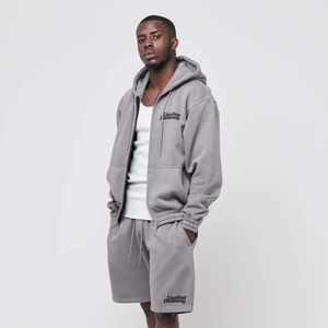 2024 sudaderas con cremallera para hombre hechas a medida de alta calidad al por mayor de lana de manga completa logotipo bordado Anti-Shrink Puff tamaño impreso - Product Image 3
