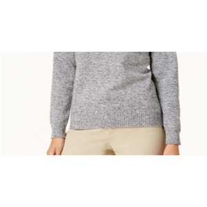 Maglione Vintage a Collo Alto da Donna Karen Scott, Bianco e Nero, in Cotone e Mohair Traspirante, Logo Frontale, Taglie dalla Petite alla L, per Autunno e Inverno - Product Image 3