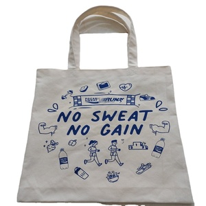 Large Custom Printed Recycled Organic Cotton Canvas Tote <b>Bag</b> Reusable Zipper Closure Cartoon Handles for Promotional Shopping - Product Image 5