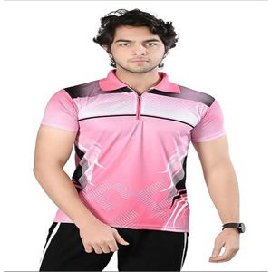 Top de algodón de manga corta a la moda para hombre para primavera y verano Camisa de punto con estampado digital 3D de solapa suelta - Product Image 1