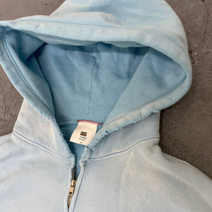 Sweats à capuche vintage surdimensionnés brodés à logo personnalisé pour hommes en coton vieilli lourd pour hommes - Product Image 5