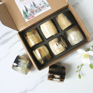 Servilleteros de Cuerno de Búfalo, Porta Servilletas Redondos para Hoteles de Lujo, Restaurantes y Mesas de Boda, Alta Calidad - Product Image 1