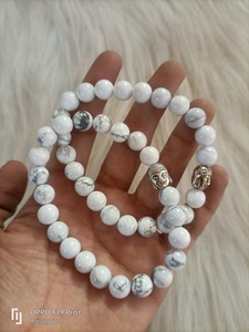 Natural Howlite 8mm Bead <b>Bracelet</b> with Buddha Charm Crystal Healing <b>Stretch</b> <b>Bracelet</b> Meditation Jewelry Wholesale - Product Image 4