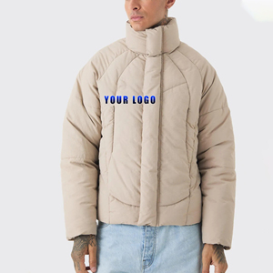 Veste matelassée en coton streetwear à prix de gros, logo imprimé personnalisé, respirante, lourde, en duvet de canard, style stand, pour homme, livraison rapide - Product Image 6