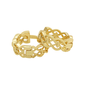 Elegantes Pendientes de Aro de Latón Chapado en Oro, Joyería Romántica para Mujer, para Fiestas y Uso Diario, Tamaño Personalizado - Product Image 2