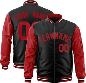 Varsity Jacket Contraste Manches Personnalisé Équipe Nom Numéro Broderie Personnalisé Bomber College Letterman Veste Dropshipping - Product Image 1