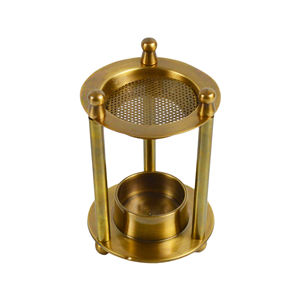 Quemador de Incienso de Metal de Diseño Moderno y Elegante, Quemador de Incienso Real Brillante de Latón con Acabado Plateado - Product Image 4