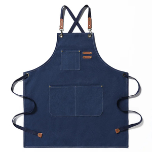 En gros Logo Personnalisé Ménage Cuisine Cuisine Respirant Coton Toile Bavoir Chef 3 Poches Salon De Coiffure Bavoir Tablier - Product Image 2