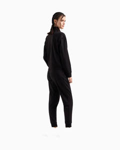 Conjunto de chándal elegante para mujer Sudadera con capucha y hombros caídos Logotipo personalizado Proveedor OEM Conjunto de dos piezas para gimnasio y ropa de calle informal - Product Image 2