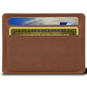 Vente en gros double face en cuir PU doublure en satin mince court RFID blocage de la carte portefeuille fermeture ouverte Type porte-carte de crédit - Product Image 5