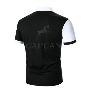 Polos con cremallera para hombre, camisetas de polo de punto acanalado de manga corta, camisetas de golf informales de nueva moda con tamaño personalizado - Product Image 2
