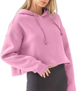 Sweat-shirt à capuche court personnalisé pour femme, sweat-shirt décontracté pour femme, sweat-shirt à capuche court pour femme respirant - Product Image 5