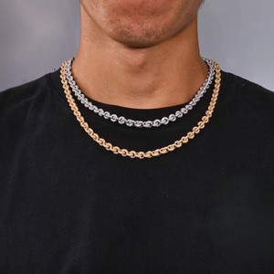 สร้อยคอทองคำขาว 14k แบบสั่งทำพิเศษ พร้อมใบรับรอง IGI ลายไขว้แบบ Cuban Leb ประดับเพชร VVS สไตล์ฮิปฮอป สำหรับผู้ชาย สร้อยเงิน - Product Image 6