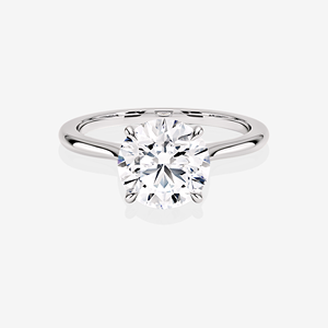 Anillo de Compromiso Petite Solitaire con Diamante Cultivado en Laboratorio de Corte Redondo, Anillo de Oro de 18K - Product Image 5