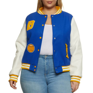 Chaqueta Varsity de Dos Tonos para Hombre, Azul y Blanco o Rosa y Blanco, Prenda Exterior Informal y Cómoda para Hombre - Product Image 1