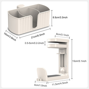Nuovo Organizzatore da Scrivania Flessibile e Regolabile in Plastica ABS Nera, Supporto Staccabile per Penne e <span class=keywords><strong>Telefono</strong></span>, Stand per Cuffie, Portabicchieri - Product Image 6