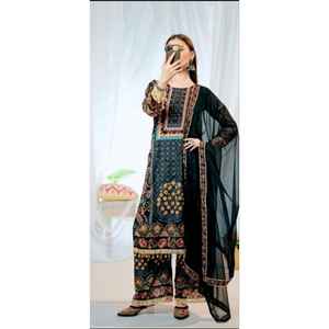 Launching Festive Wear <b>Kurta</b> Pent With Dupatta Fabric Heavy Muslin simmer With Heavy Digital Print - Product Image 1