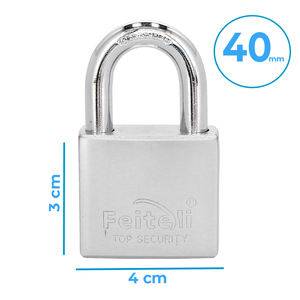 Lucchetto di Sicurezza in Ferro Massiccio con Gancio Corto 40 mm, Cilindro in Ottone con Chiave - Product Image 3