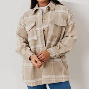 Lana personalizada transpirable mujeres Shackets calidad superior estilo decente OEM/ODM venta al por mayor pedido a granel disponible todos los tamaños y colores - Product Image 1