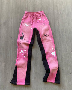 Wholesale Custom Logo Fleece Joggers Sweatpants 100% Cotton Acid Wash French Terry Baggy Stacked Flare <b>Sweat</b> <b>Pants</b> <b>Men</b> - Product Image 6