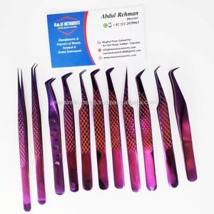 แหนบต่อขนตาแบบด้ามจับเพชรเคลือบด้วยสเตนเลสสีสำหรับแหนบปลายแหลม - Product Image 4