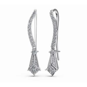 Pendientes de Diamantes de Diseño con Brillo Nebulosa en Oro de 18 Quilates de Alta Calidad, Corte Princesa y Redondo, Proveedor Mayorista en Línea B2B - Product Image 1