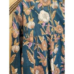 Blusa de Chifón Estampada a Mano Claire para Mujer, Diseño Floral, Top Largo Talla XL, para Usar en la Oficina en Primavera - Product Image 4