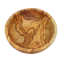 Bol à salade artisanal en bois d'olivier sculpté, écologique, taille personnalisée, design méditerranéen, couleur naturelle, récipient alimentaire, emballage carton
