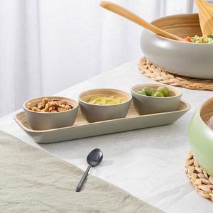 Cuencos de fruta de bambú hilado artesanal/cuencos de bambú para servir/cuencos de madera de bambú ligeros para comida ensaladeras de Bambo - Product Image 5