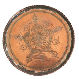 ถาดทองแดงแกะสลักด้วยมือแบบโบราณลวดลายดอกไม้สไตล์เปอร์เซียแผ่นรองจานตกแต่งผนังสำหรับเทศกาลคริสต์มาสเทศกาลดิวาลี - Product Image 3