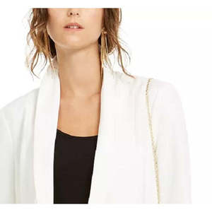 Blazer da Donna in Lana Bianca a Doppio Petto INC International Concepts, Taglia Grande, Stile Business, con Bottoni e Stampa a Quadri Corta - Product Image 2