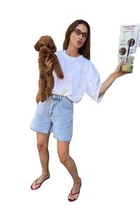 กางเกงยีนส์ขาสั้นเอวสูงลำลองสำหรับผู้หญิง ขายดี รุ่นพิเศษ ระบายอากาศได้ดี ลายมัดย้อม - Product Image 2