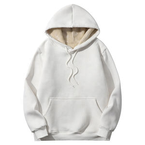 100% puro algodón moda pulóver Sudadera con capucha en blanco de las mujeres de gran tamaño gota hombro sudaderas con capucha transpirables para mujer - Product Image 3