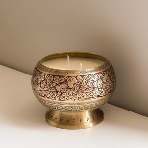 Pot de bougie de noël en laiton de haute qualité couvercle de support votif conteneurs de cire parfumée durables faits à la main - Product Image 4