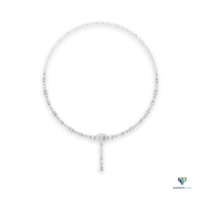 14.27 CT White Gold Oval Multi-Shape Lab Grown Diamond <b>Necklace</b> in 14K Solid Gold <b>Statement</b> Drop Pendant - Product Image 1