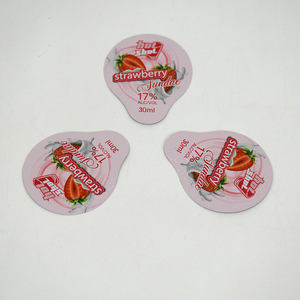 45mm Strawberry Sundae 30ml Shot Drinking Cup Embalaje Diseño personalizado Tapa de sellado de papel de aluminio <span class=keywords><strong>con</strong></span> color rosa - Product Image 4
