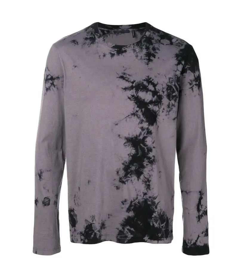 Tie Dye Bedrukt Modeontwerp Losse T-Shirt Met Lange Mouwen Hot Selling Oem Herenkleding Jogging Kleding T-Shirts