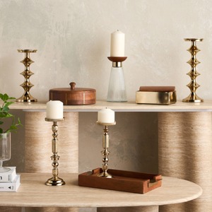 Bougeoir en or de luxe Accent décoratif pour la maison Centre de table élégant pour mariage Décoration festive et quotidienne - Product Image 1