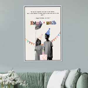 Custom Printed Canvas Artwork: Cherished Memories, Elegant Decor,White <b>Framed</b> - Product Image 1