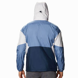 Veste streetwear hip-hop pour homme, veste à blocs de couleur, patchwork, double fermeture éclair, coupe-vent, veste surdimensionnée - Product Image 2