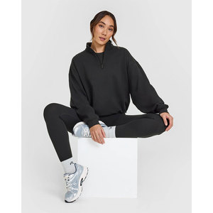 Half Zip <strong>Pullover</strong> <strong>Plus</strong> <strong>Size</strong> Long Sleeves Blank Plain <strong>Pullover</strong> Fleece Hoodies for Women with Custom Logo Embroidery and Printing - Product Image 2