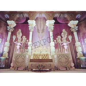 Décoration de scène de mariage élégante à thème marocain Mariage asiatique à thème blanc Décoration de scène de réception de mariage de créateur - Product Image 1