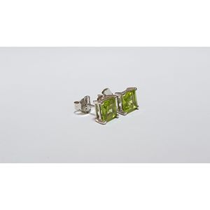 Geometric <b>Emerald</b> Cut <b>Stud</b> Ear Ring 6mm Square Diamond Shape - Product Image 3