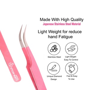 Ensemble d'outils pour cils de haute précision à volume 90 degrés, pinces à cils colorées, pinces à cils courbées droites, pinces à cils pour extensions de cils - Product Image 3