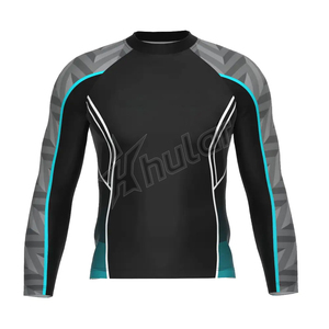 Personalizado de manga corta MMA Rush Guard Bjj transpirable sublimación impresa Rash Guard para hombres OEM Rash Guard con técnicas lavadas - Product Image 1