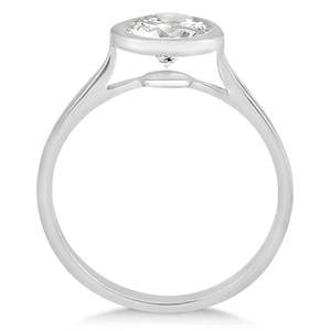 Anillo de Compromiso de Oro Blanco de 18K con Diamante Solitario y Engaste Flotante, Elegante Joyería de Boda 4.484g Estilo U200 - Product Image 1