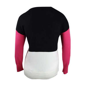 Maglione DYNY da Donna Extra Large Grigio Scuro con Blocchi di Colore, Top Lavorato a Maglia di Alta Qualità, Traspirante e Aderente, Stampa Trendy per Uso Quotidiano - Product Image 2