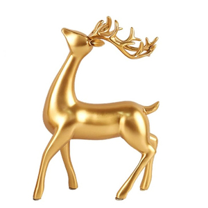 Estatua de ciervo de latón Retro ciervo de latón colección antigua Decoración de mesa figurita Animal figurita Oficina - Product Image 4