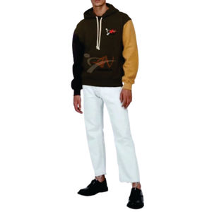 เสื้อฮู้ดดี้พิมพ์ลายดิจิทัลคุณภาพสูงสำหรับผู้ชาย ตัดเย็บแบบสามสี พร้อมโลโก้พิมพ์ตามสั่ง วัสดุสั่งทำพิเศษ - Product Image 1