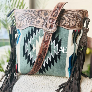 Nuevo bolso con flecos hecho a mano occidental, manta de sillín azteca, bolsos con tirantes, bolsos elegantes de diseñador único bohemio para mujer - Product Image 1